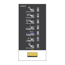 Etichetă cutie de control cu ​​3 butoane HACO